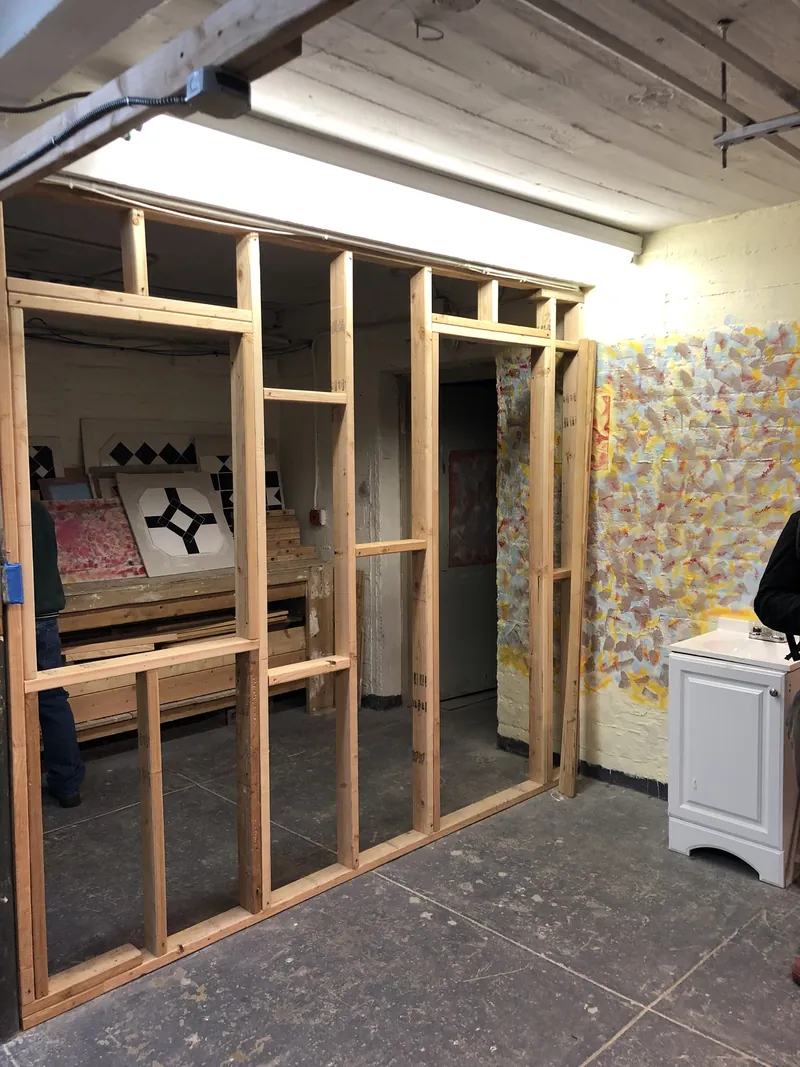 Wall framing in progress
