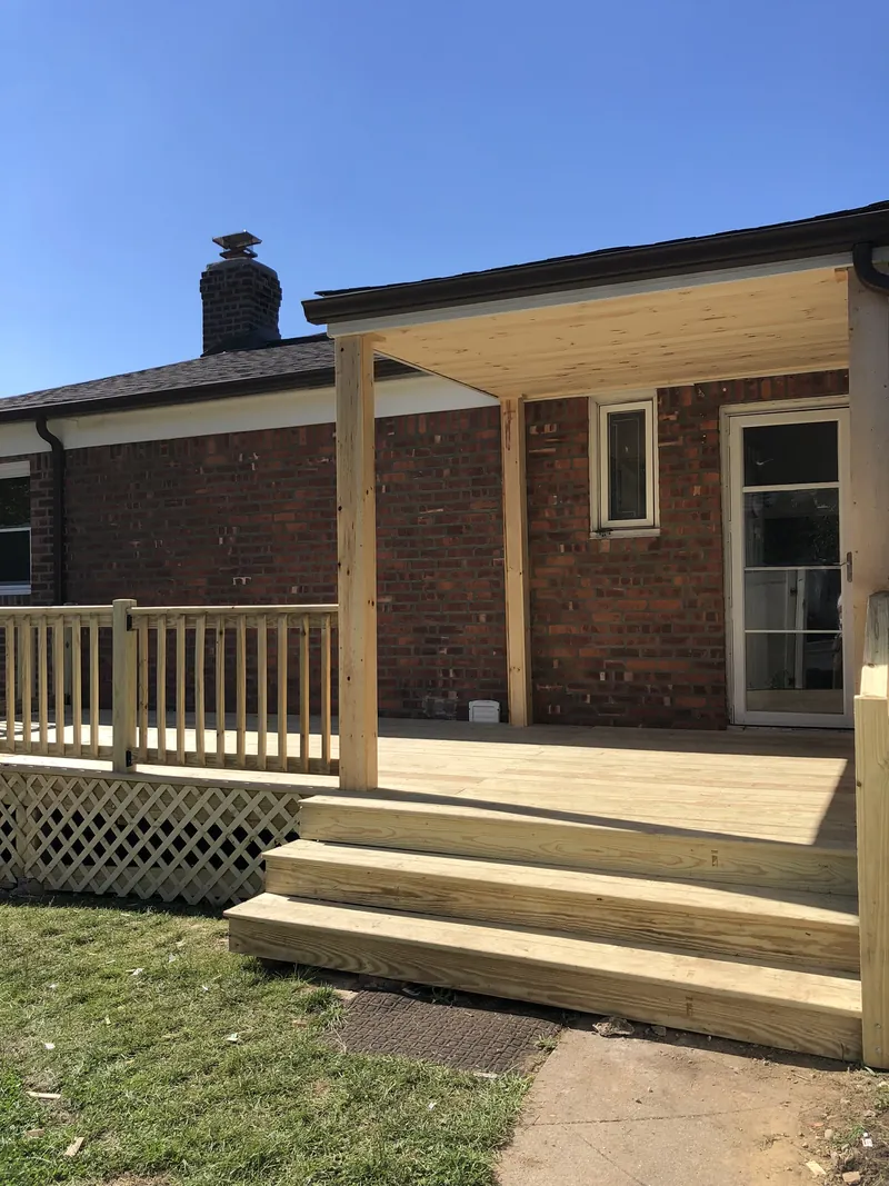 Deck steps and railing