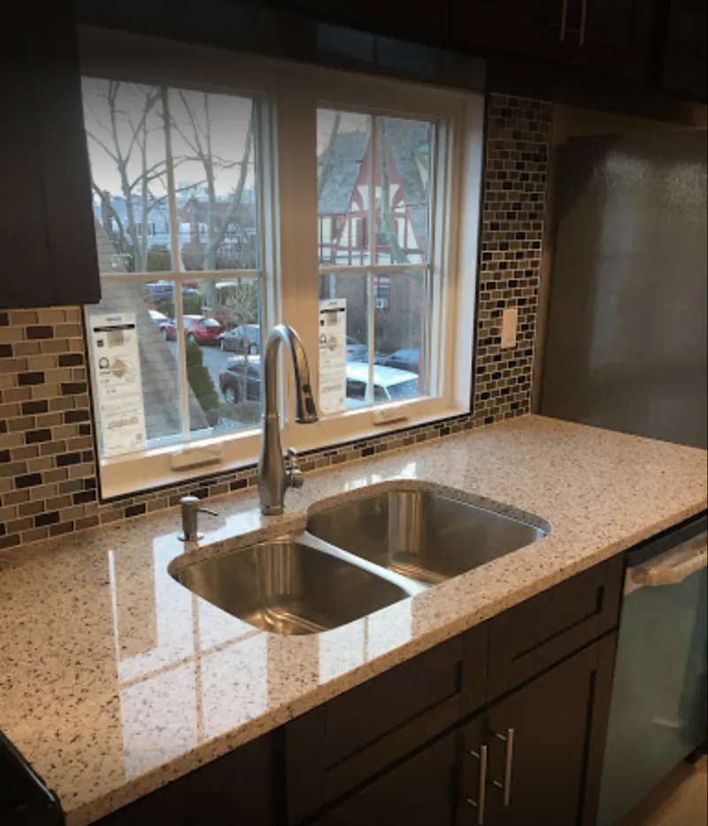Kitchen sink by the window
