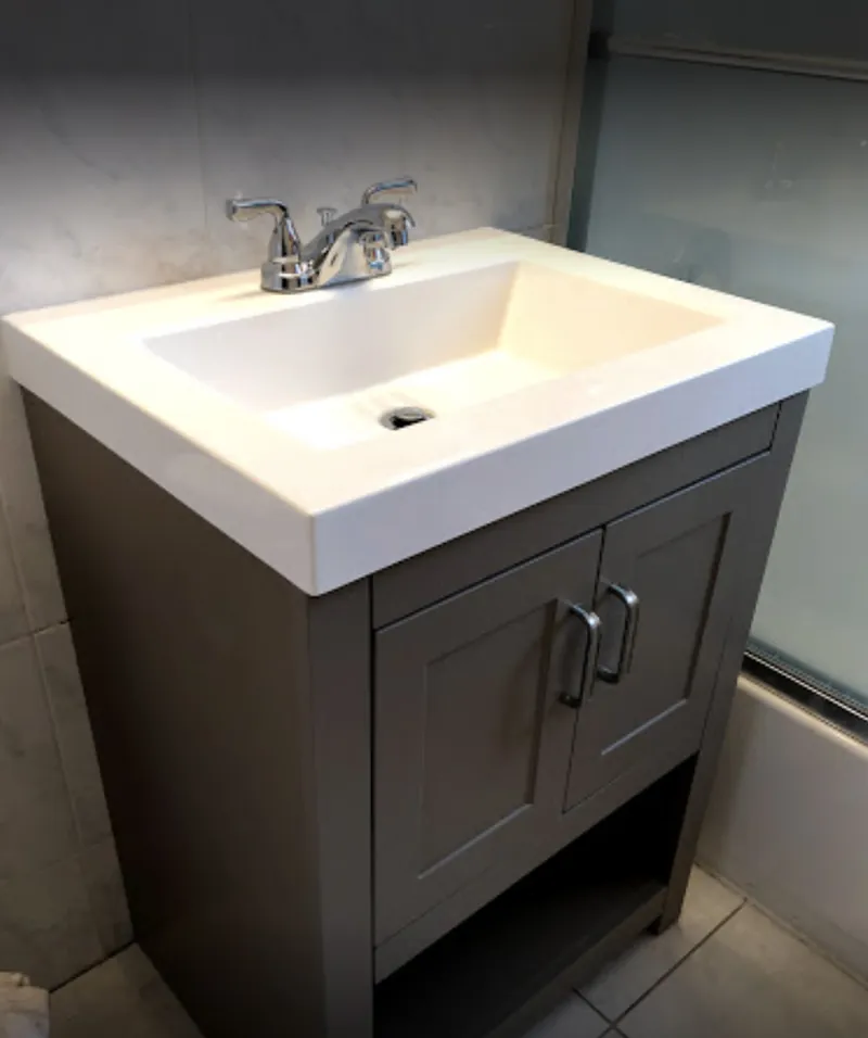 Bathroom vanity and basin