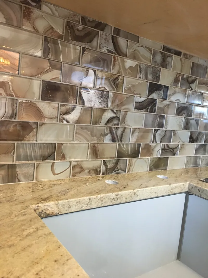 Tile detail behind the sink